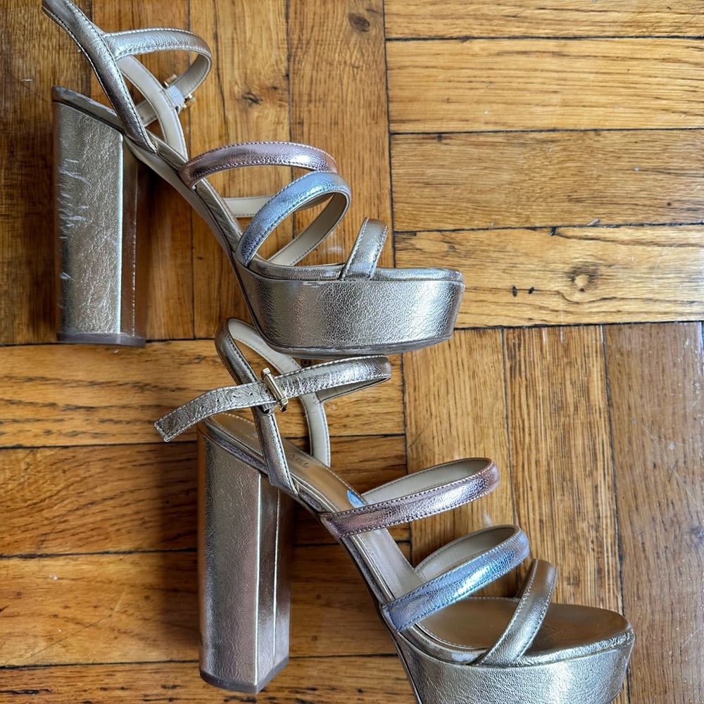 Michael Kors Metallic Gold Platform Sandals